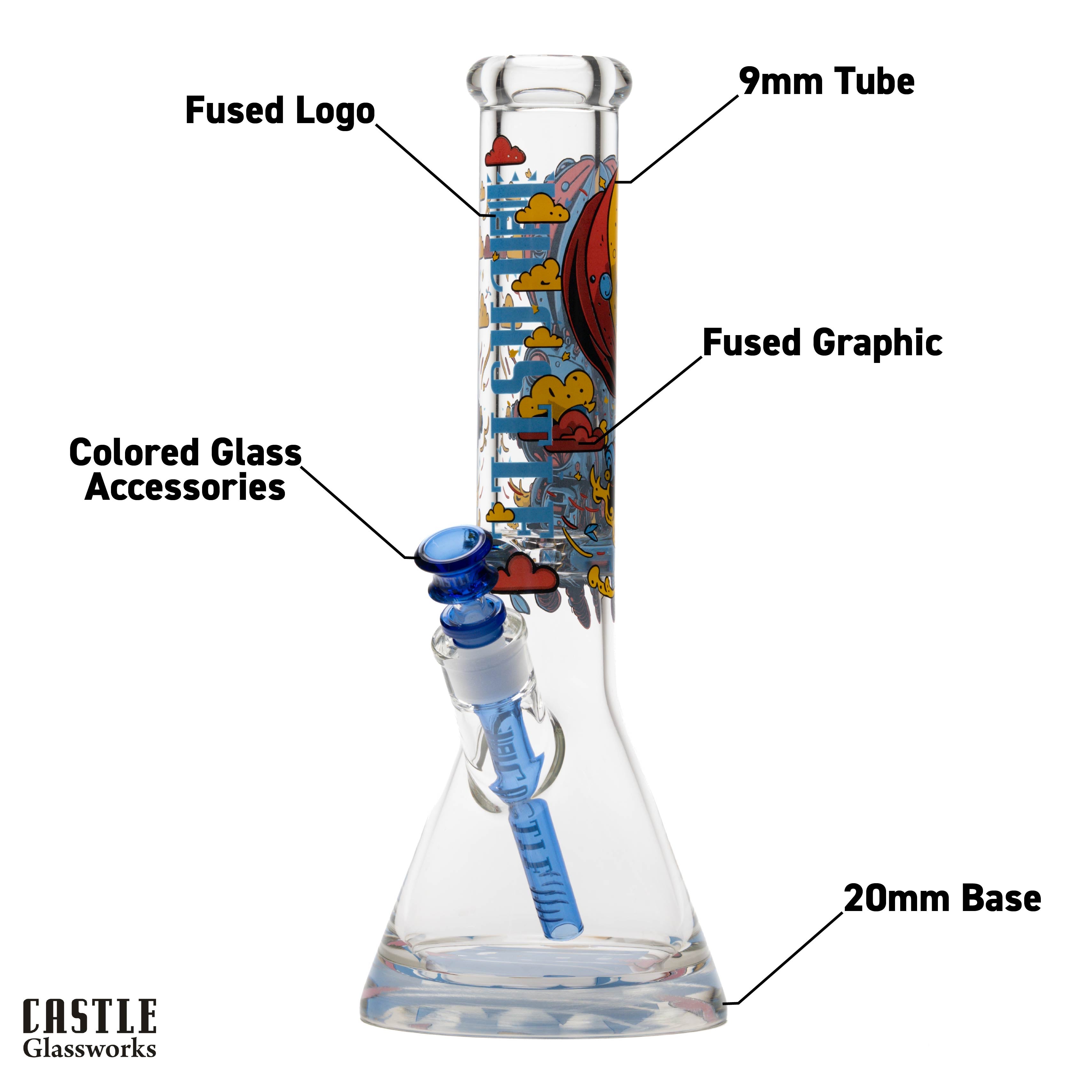 14-Inch Retro Robot Beaker Bong – 9mm Thick Glass