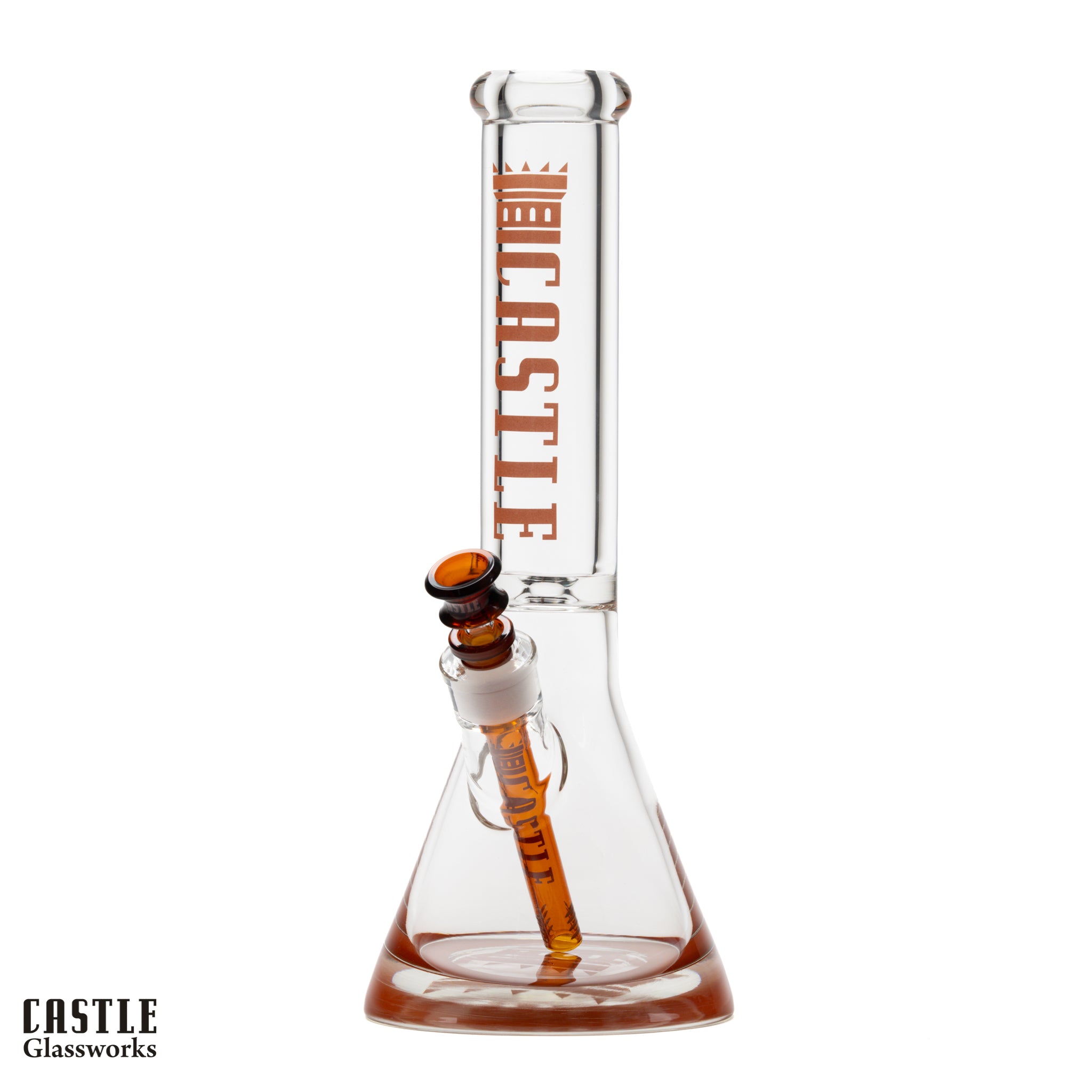 14" 9mm Beaker Bong with Colored Logo