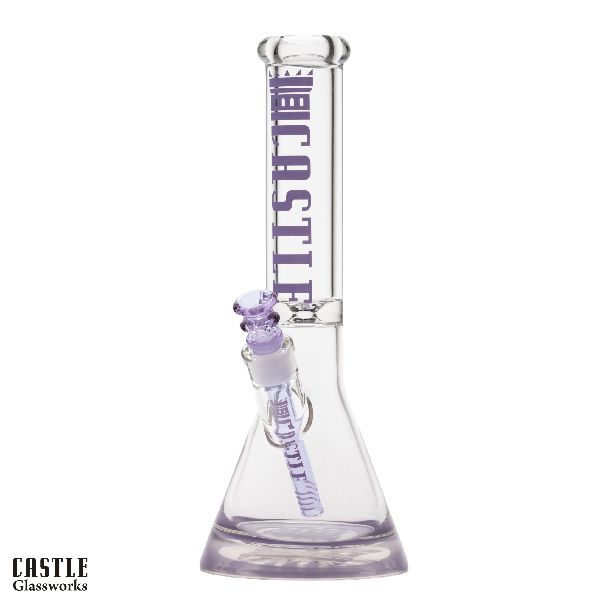 14" 9mm Beaker Bong with Colored Logo