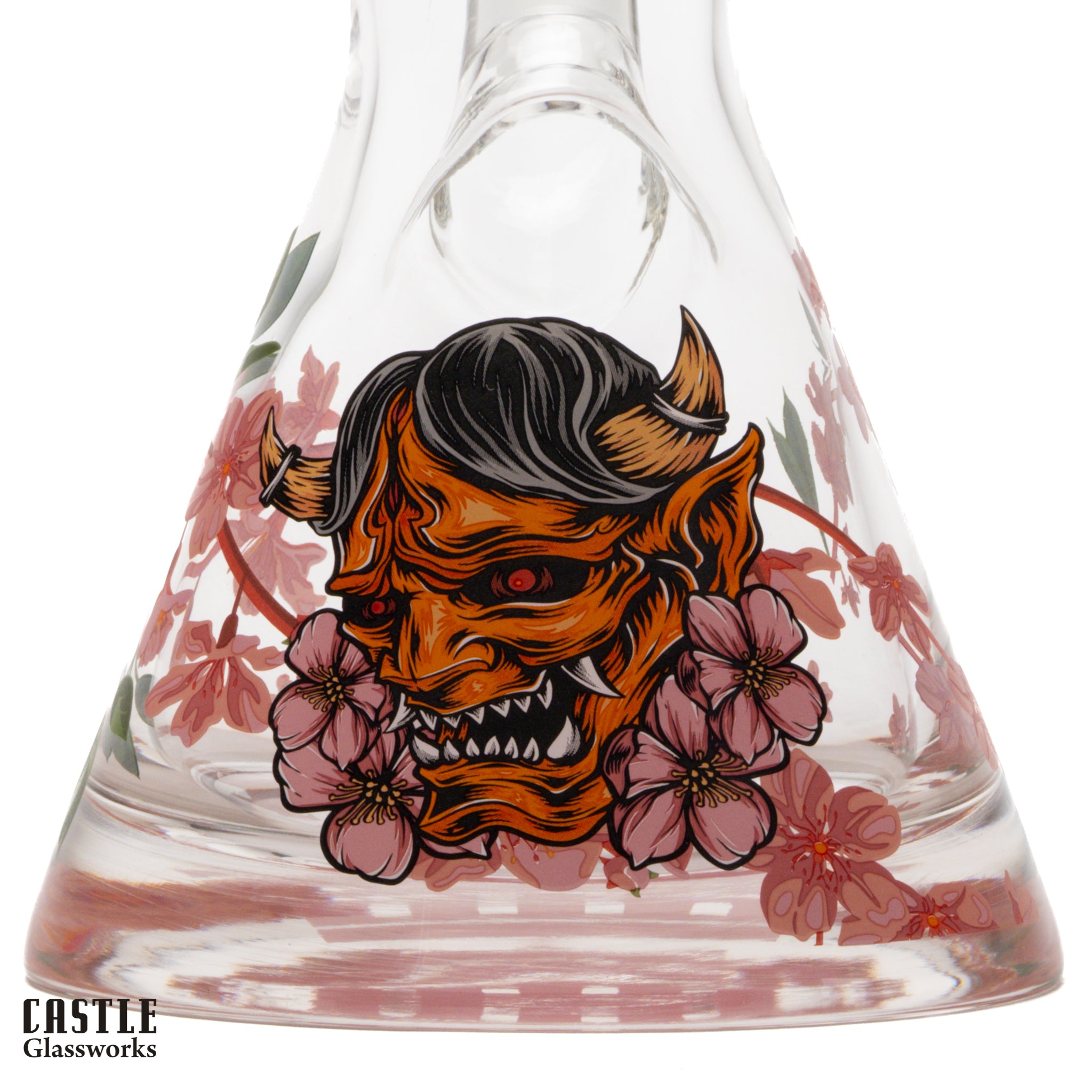 16" Cherry Blossom Beaker Bong - 9mm Thick Glass