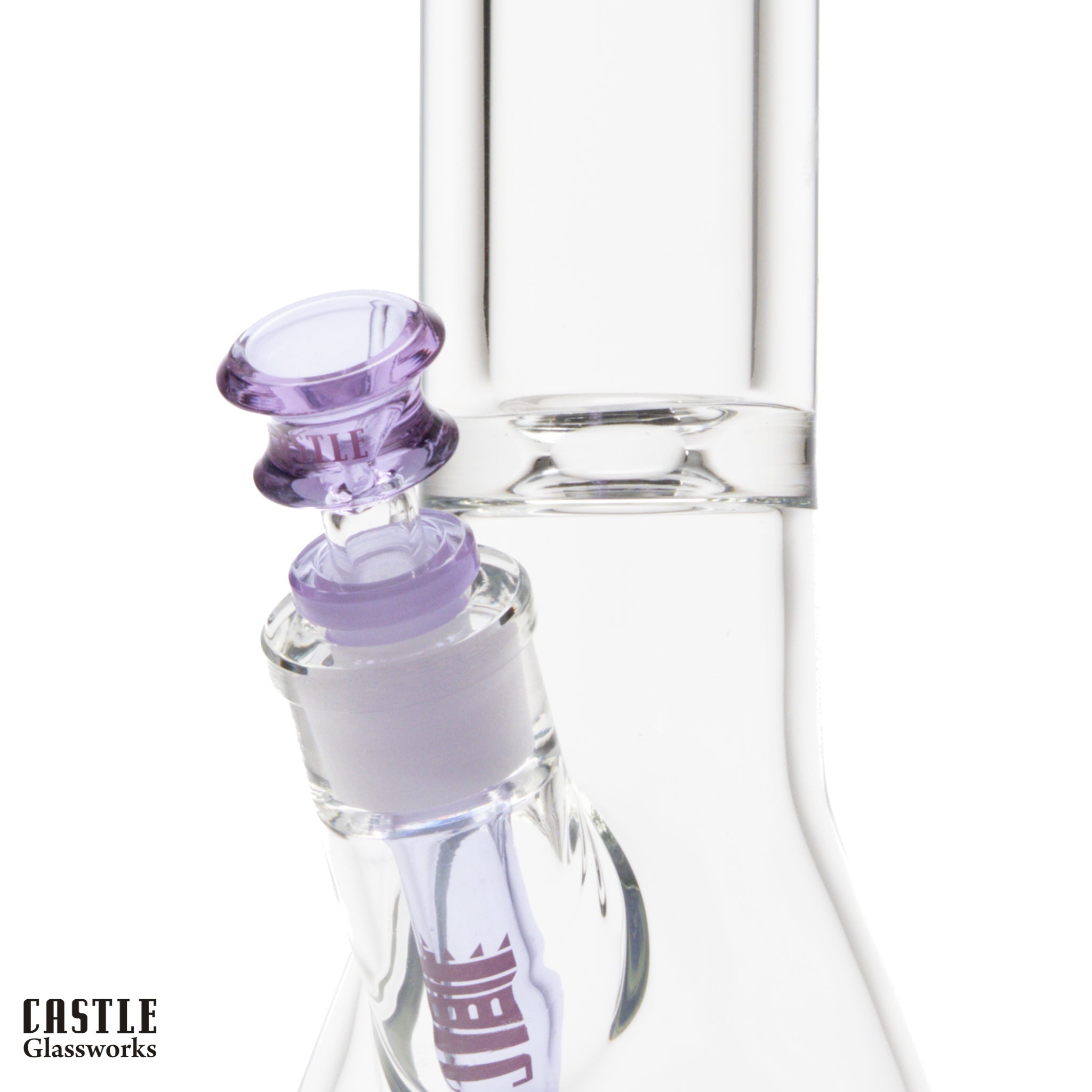 18" 9mm Thick Glass Beaker Bong with Colored Logo