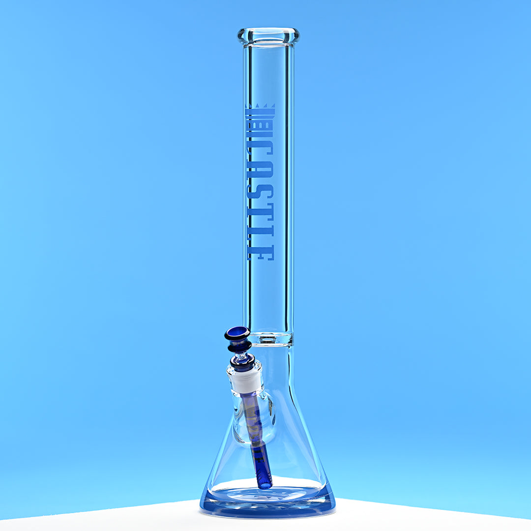 18" Colored Logo Beaker Bong – 9mm Thick Glass