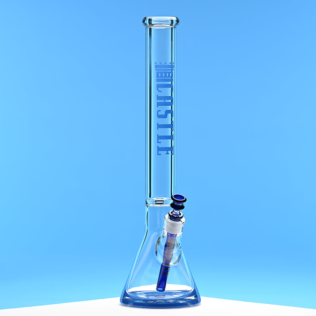 18" Colored Logo Beaker Bong – 9mm Thick Glass