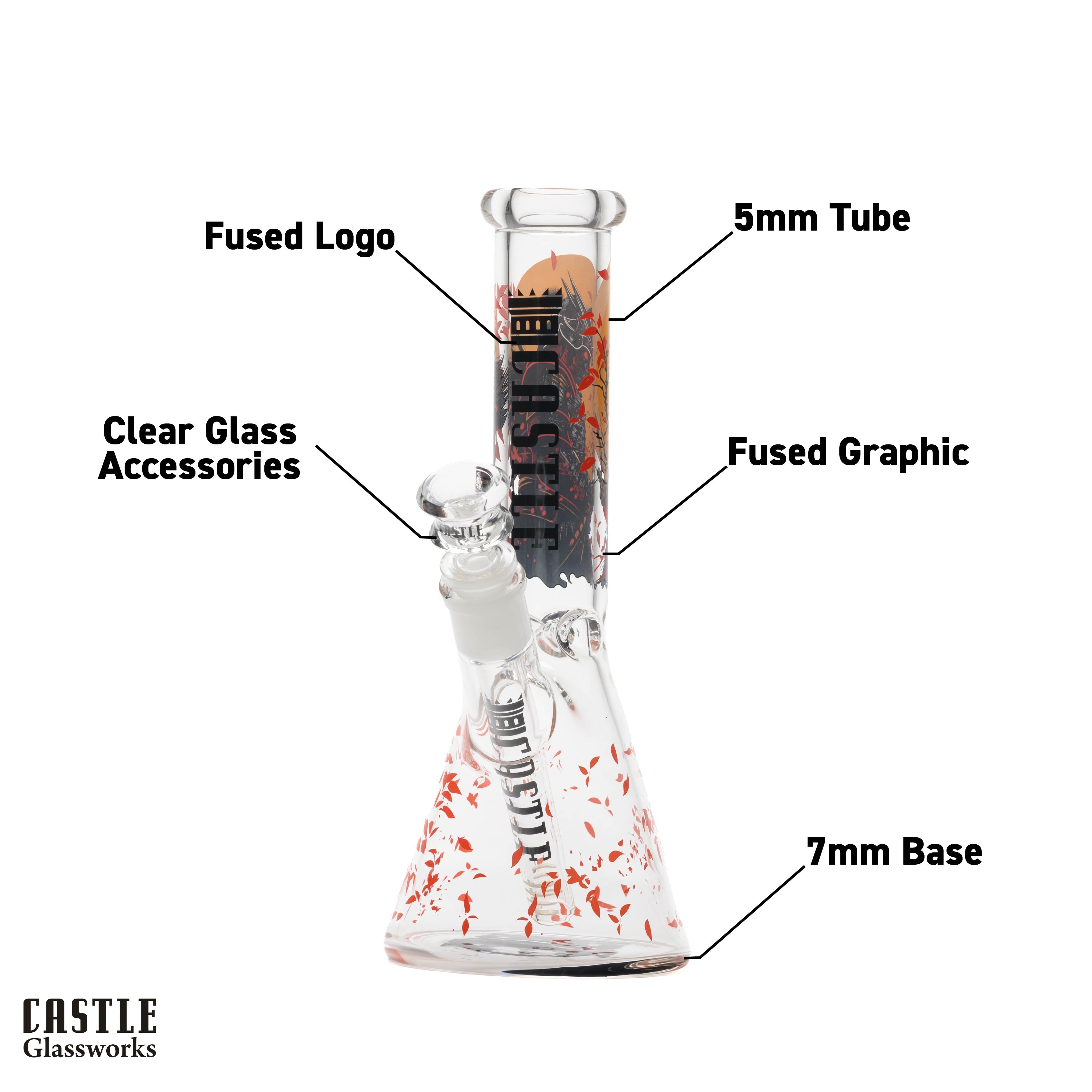 10" Bushi Beaker Bong - 5mm Thick Glass
