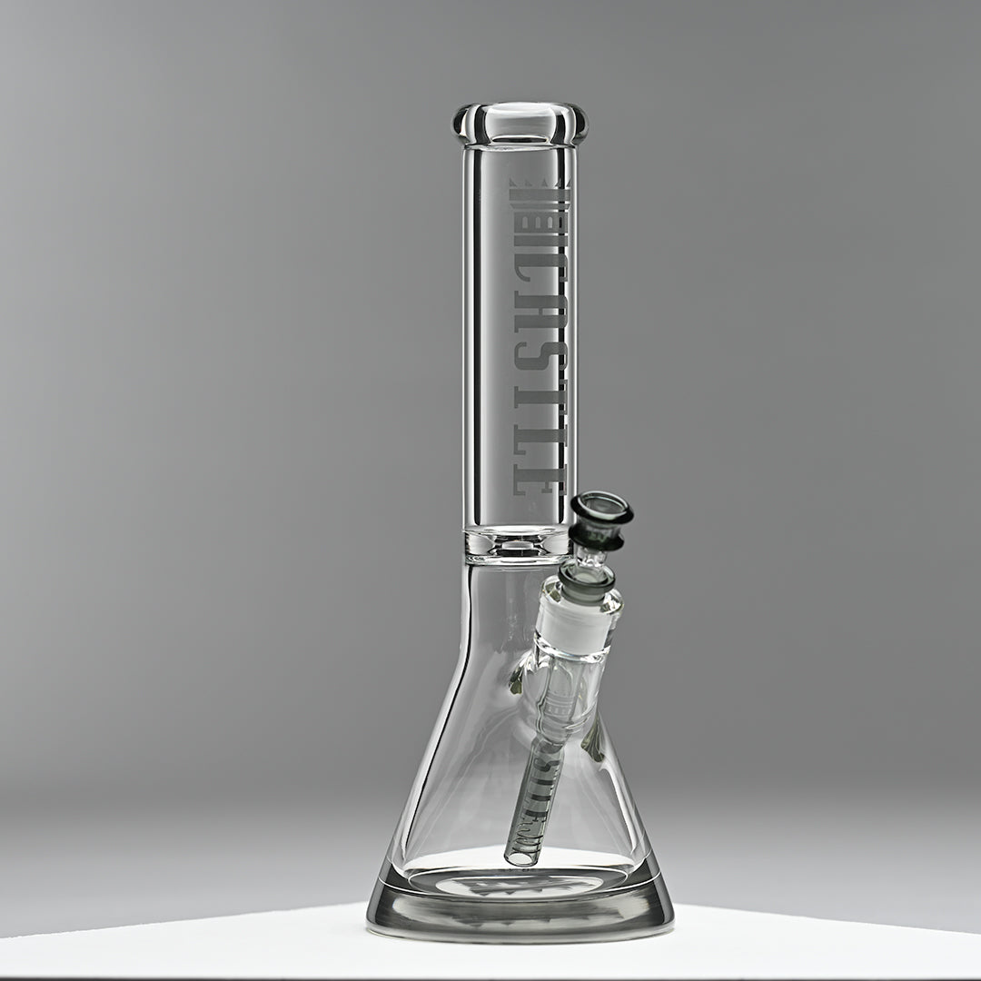 14" Premium Beaker Bong – 9mm Thick Glass with Colored Logo