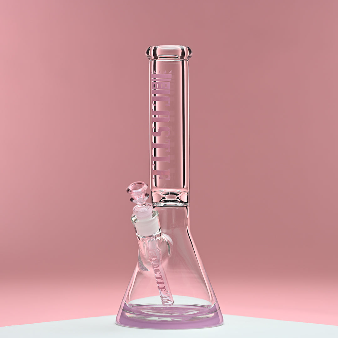 14" Premium Beaker Bong – 9mm Thick Glass with Colored Logo