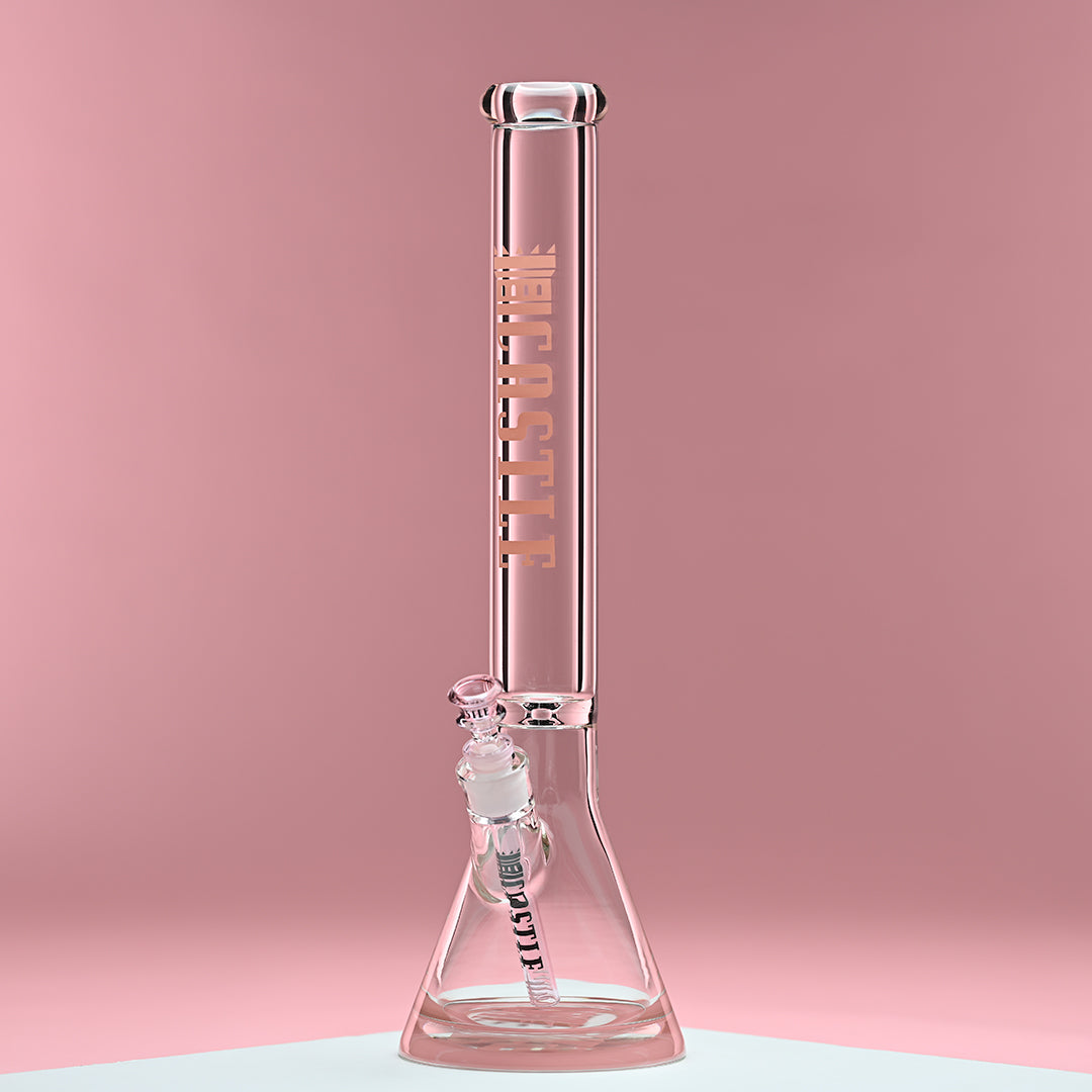 18" Colored Logo Beaker Bong – 9mm Thick Glass