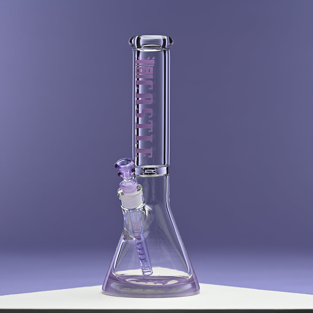 14" Premium Beaker Bong – 9mm Thick Glass with Colored Logo