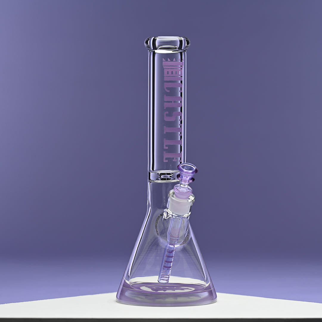 14" Premium Beaker Bong – 9mm Thick Glass with Colored Logo