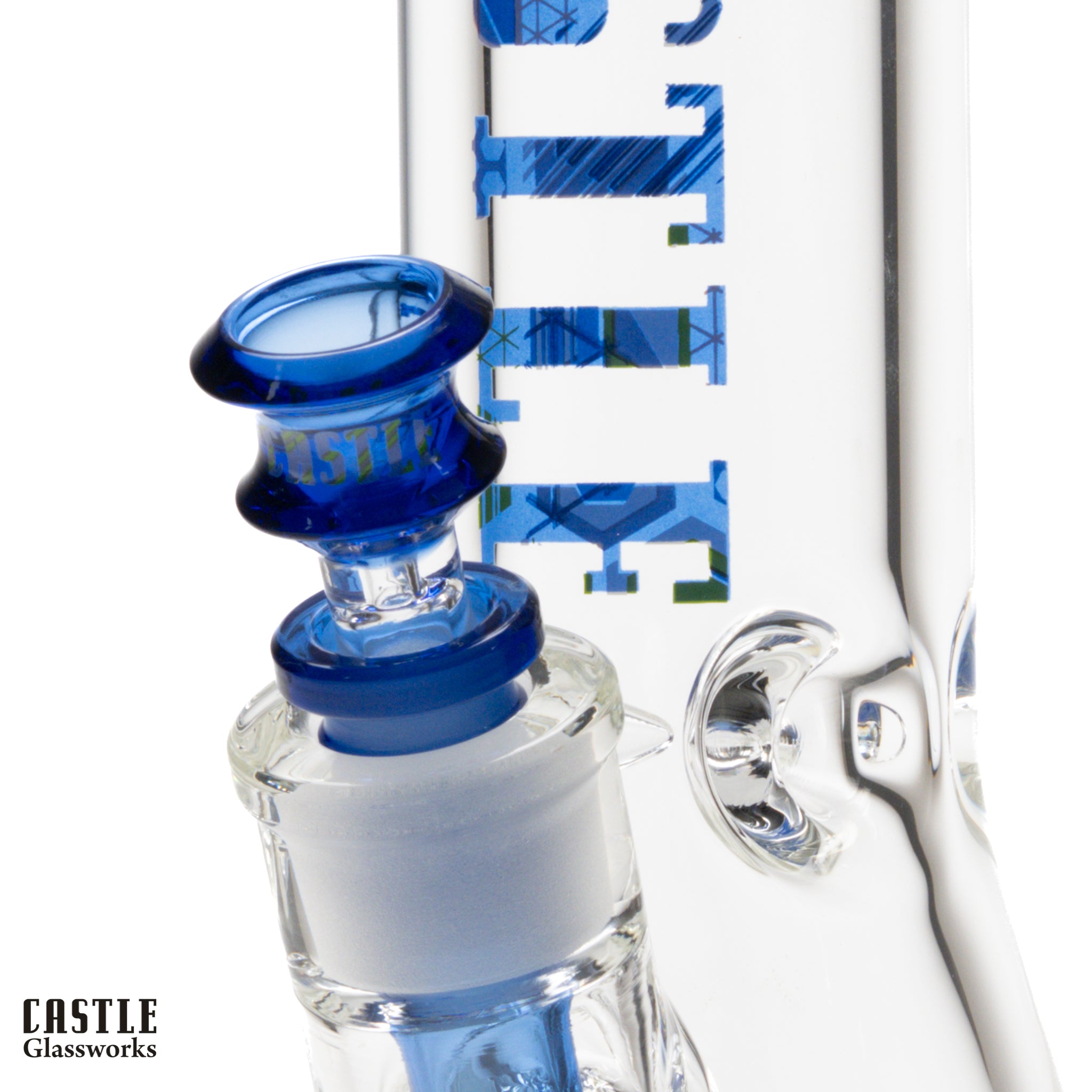 12 Inch 9mm Beaker Bong with Ice Pinch | Hex Geometric Glass Bong