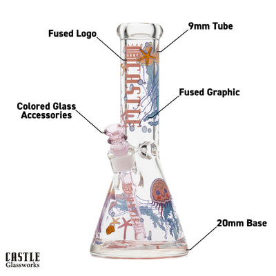 12-Inch Jellyfish Beaker Bong - 9mm Thick Glass