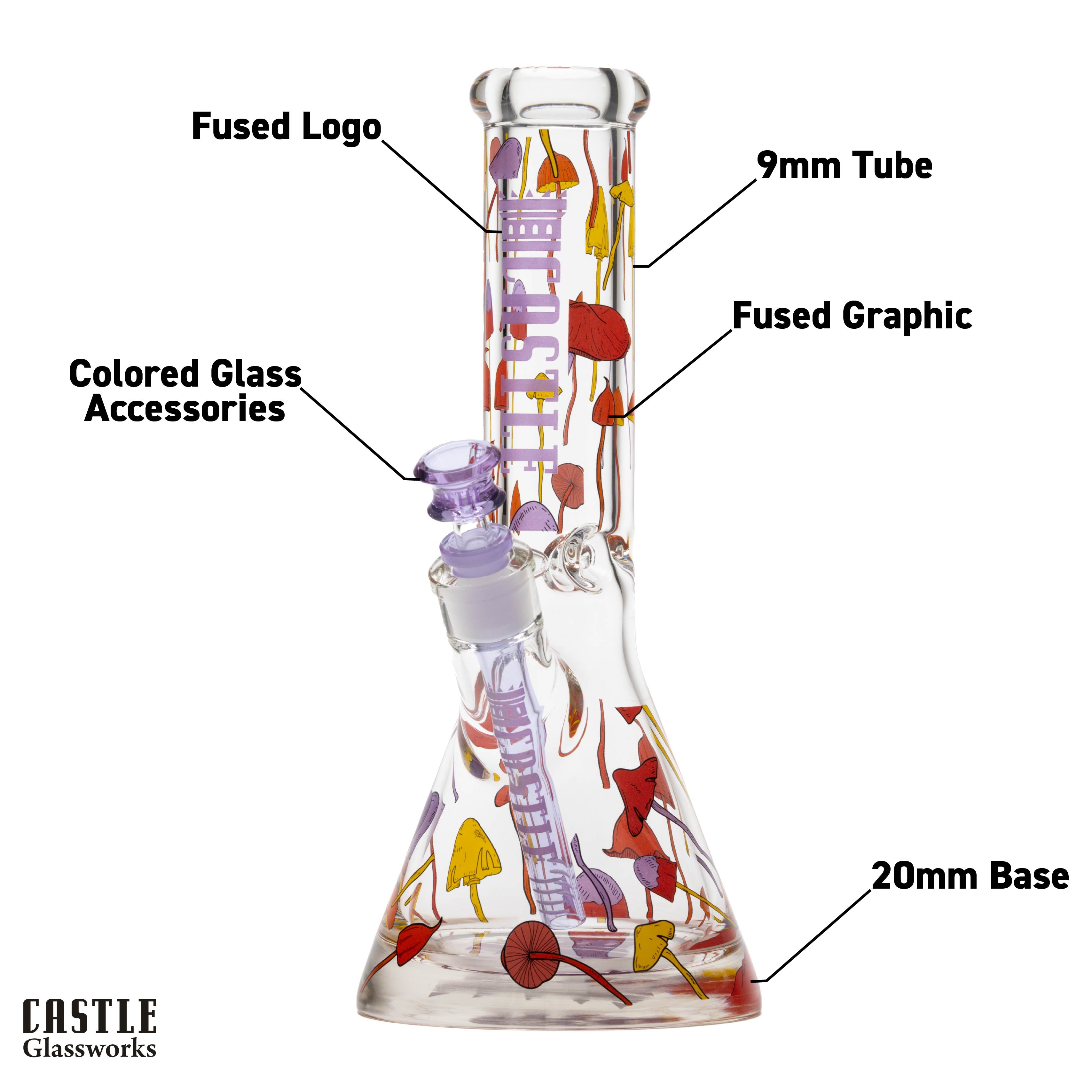 12" Shroomie Beaker Bong - 9mm Thick Glass