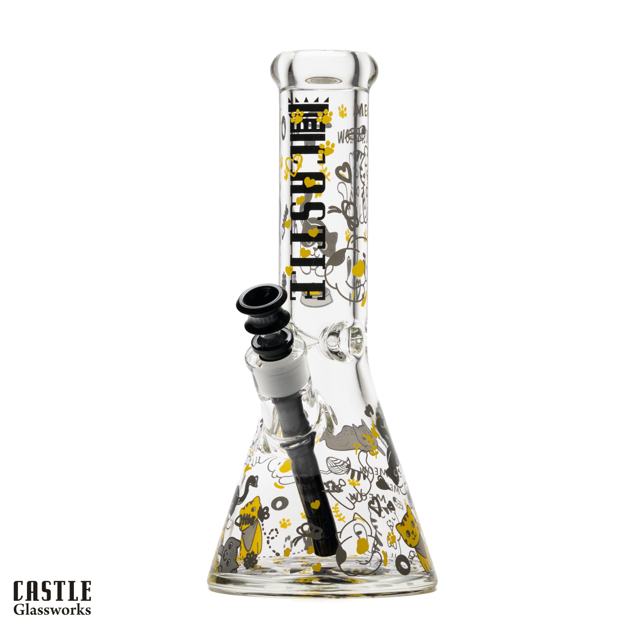 12” Kitty Cat Beaker Bong – 9mm Thick Glass
