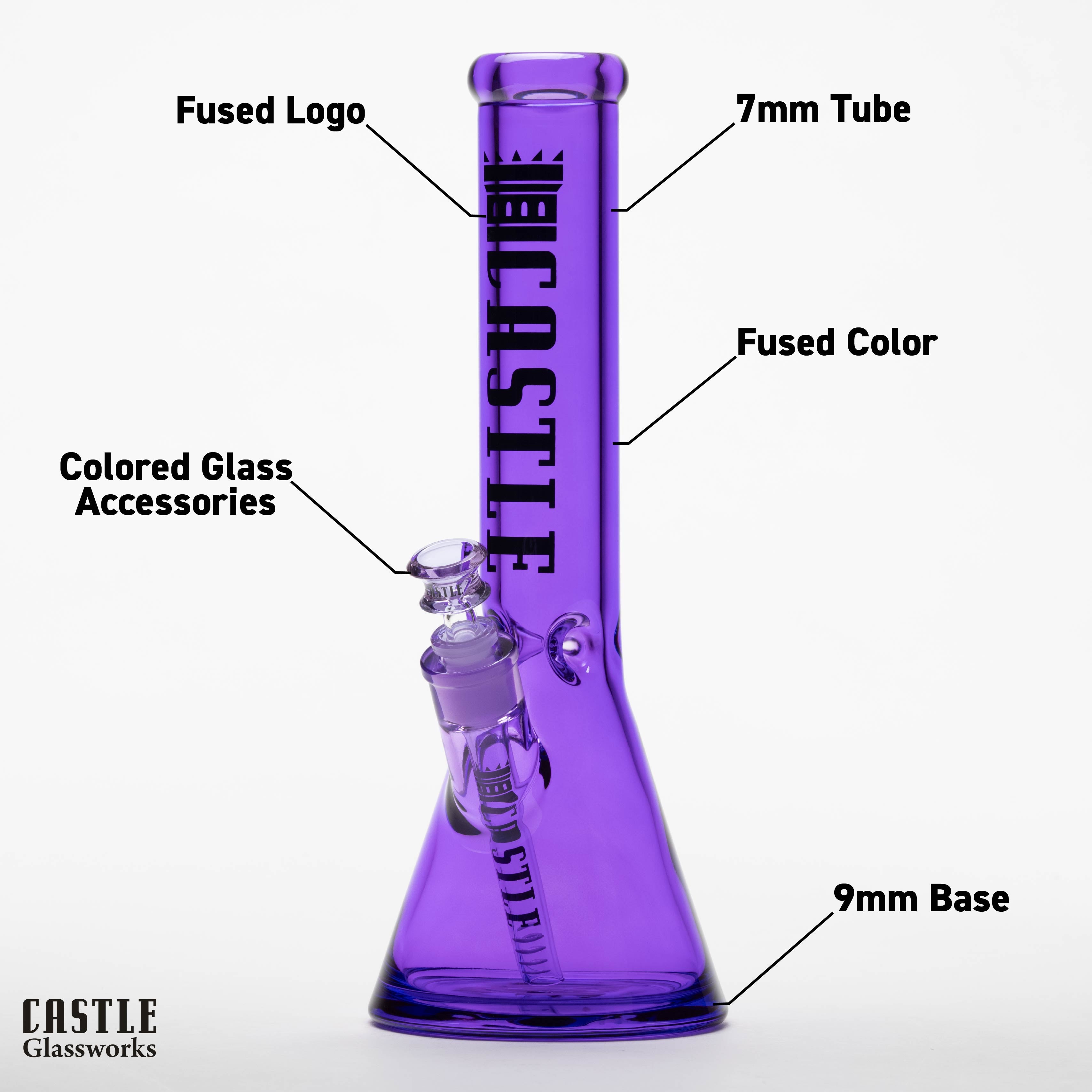 14" Electroplated Beaker Bong – 7mm Heavy Duty Glass