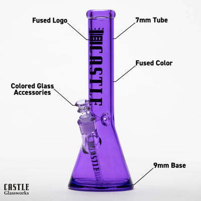 14" Electroplated Beaker Bong – 7mm Heavy Duty Glass