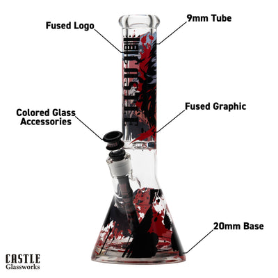 14-Inch Raven Beaker Bong - 9mm Borosilicate Glass