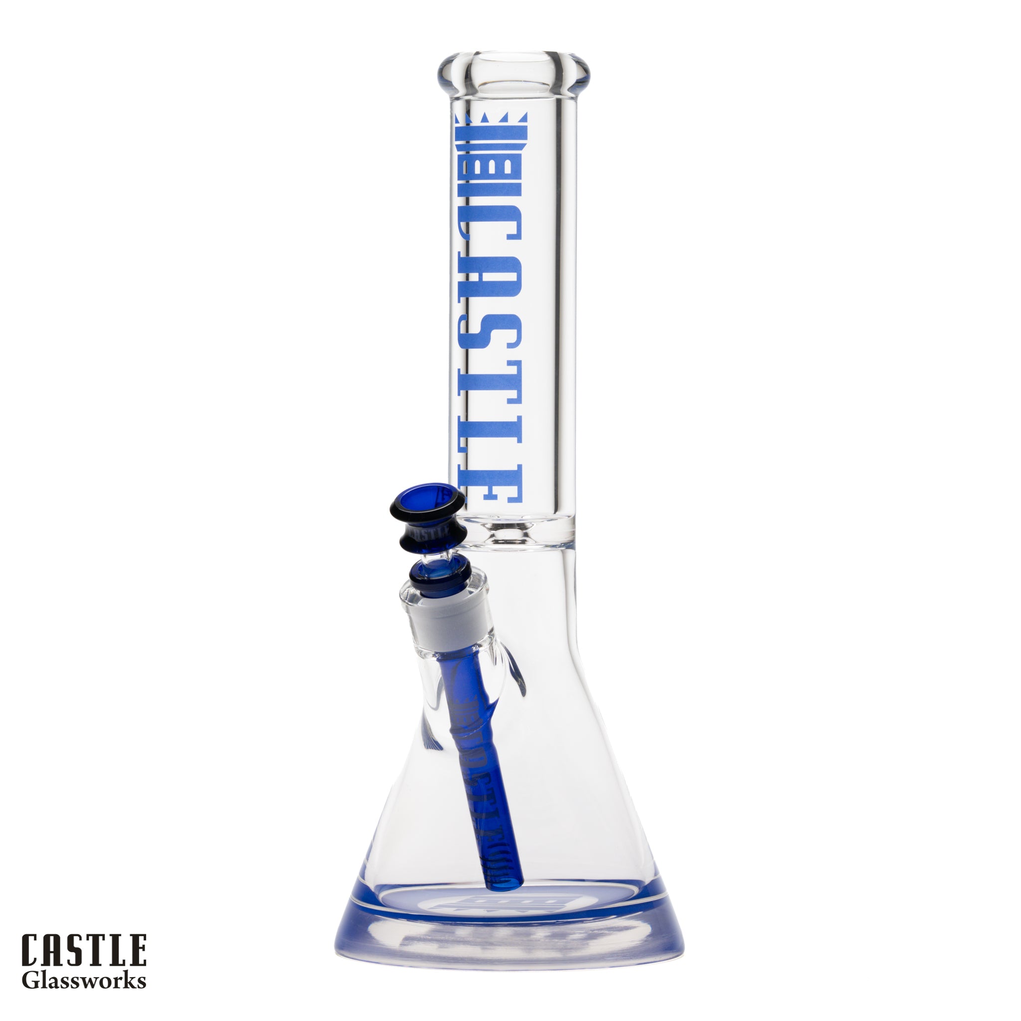 14" 9mm Beaker Bong with Colored Logo