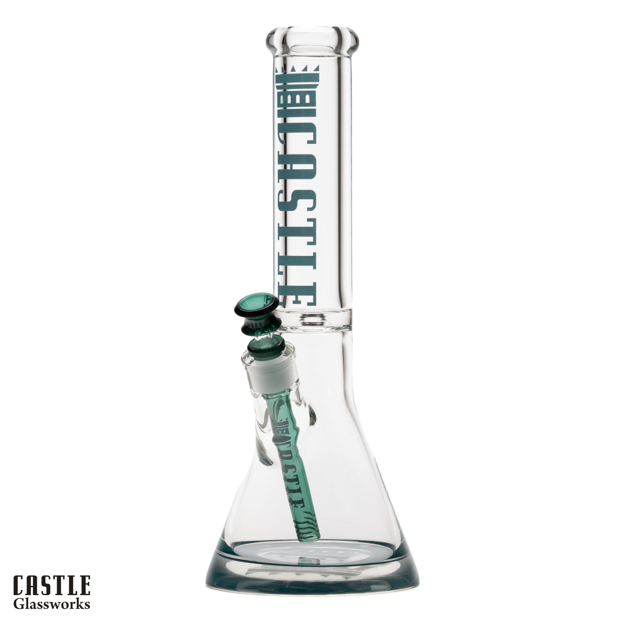 14" 9mm Beaker Bong with Colored Logo