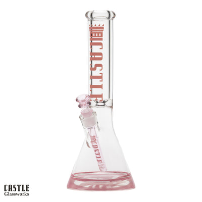 14" 9mm Beaker Bong with Colored Logo