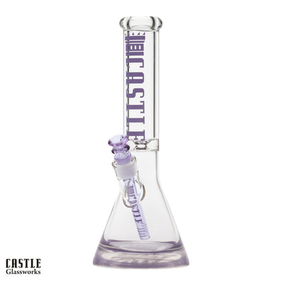 14" 9mm Beaker Bong with Colored Logo