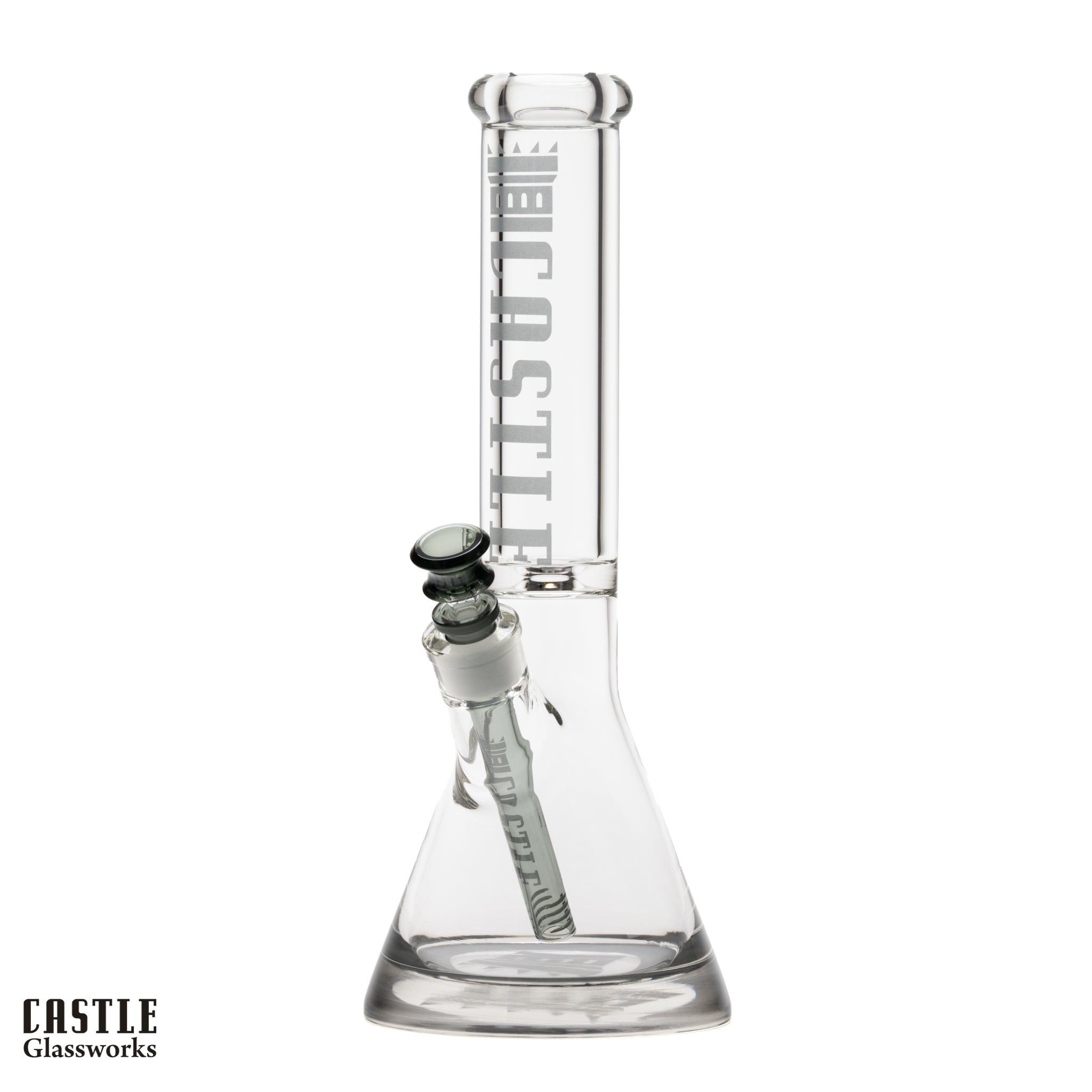 14" 9mm Beaker Bong with Colored Logo