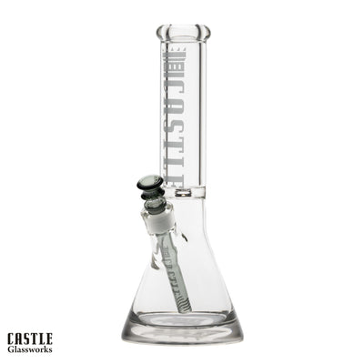 14" 9mm Beaker Bong with Colored Logo