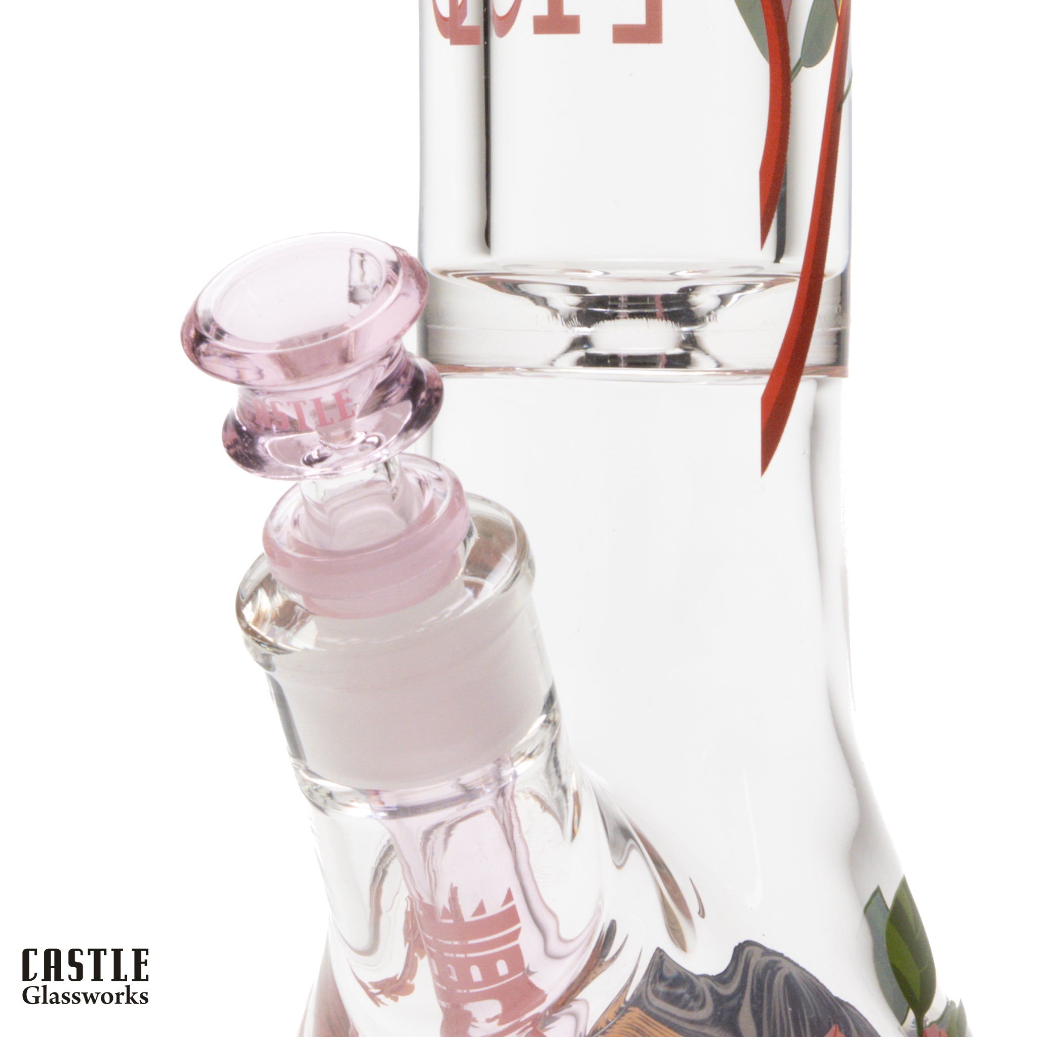 16" Cherry Blossom Beaker Bong - 9mm Thick Glass