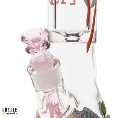 16" Cherry Blossom Beaker Bong - 9mm Thick Glass