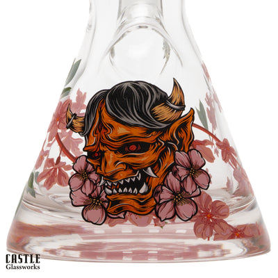 16" Cherry Blossom Beaker Bong - 9mm Thick Glass
