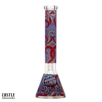 16" Octopus Beaker Bong - 9mm Thick Glass