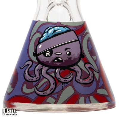 16" Octopus Beaker Bong - 9mm Thick Glass