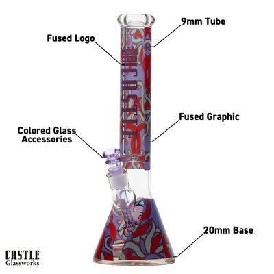 16" Octopus Beaker Bong - 9mm Thick Glass