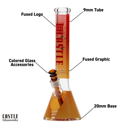 16" Samurai Beaker Bong - 9mm Thick Glass