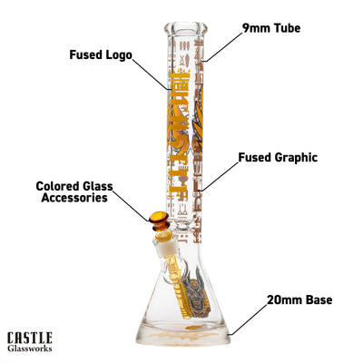 18" Anubis Beaker Bong - 9mm Thick Glass