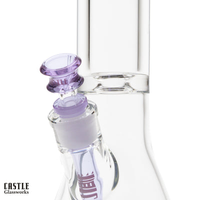 18" 9mm Thick Glass Beaker Bong with Colored Logo