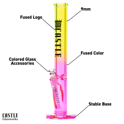 18" Straight Tube Bong – 9mm Thick Glass