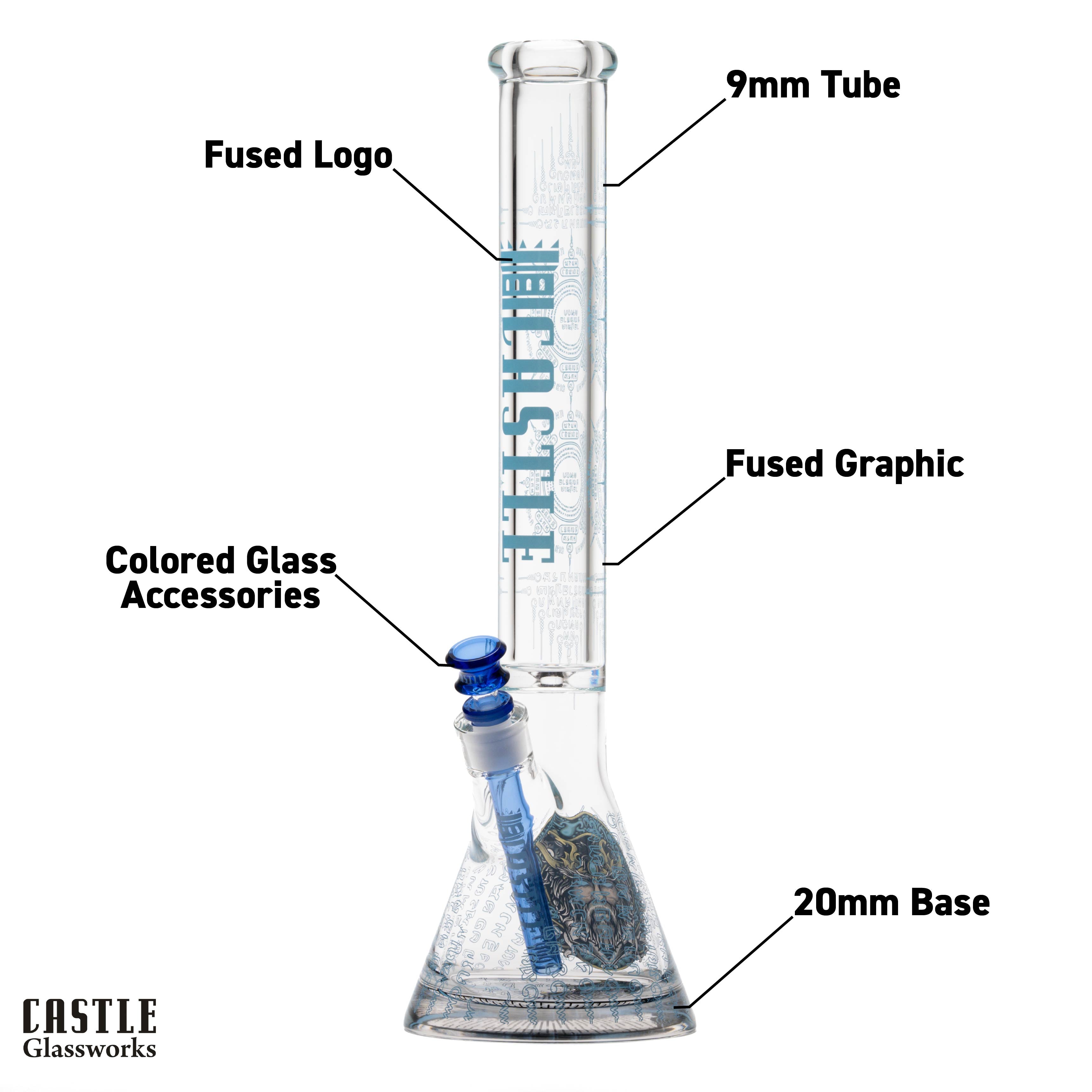 Viking (18") Durable Beaker Bong