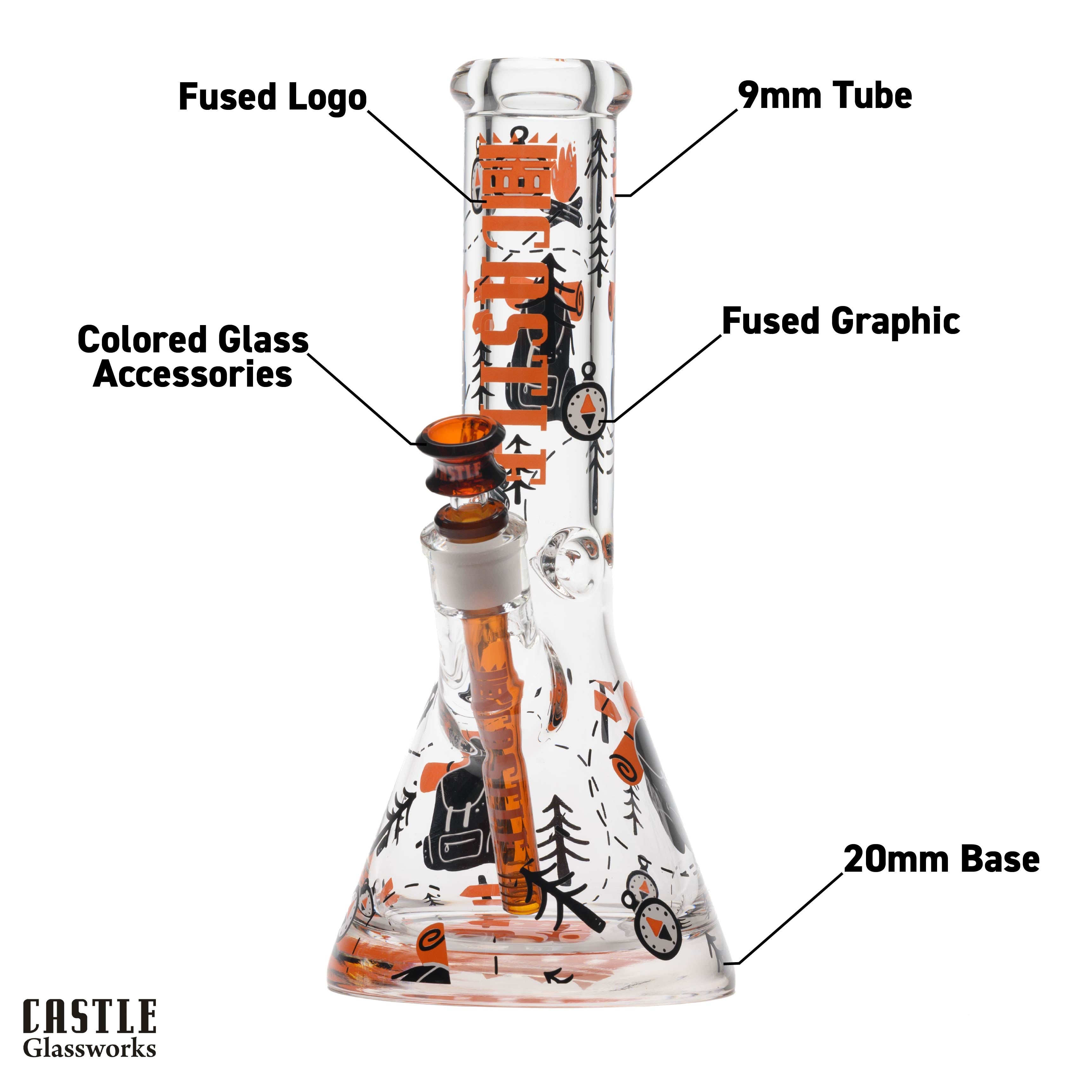 12" Adventure Beaker Bong – 9mm Thick Glass