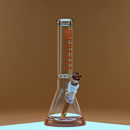 14" Premium Beaker Bong – 9mm Thick Glass with Colored Logo