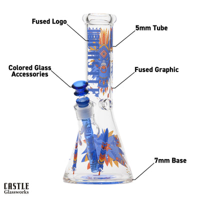 12" Aztec Beaker Bong - 5mm Thick Glass