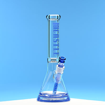 14" 9mm Beaker Bong with Colored Logo