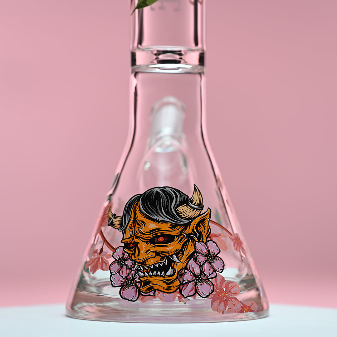 16" Cherry Blossom Beaker Bong – Japanese-Inspired Design