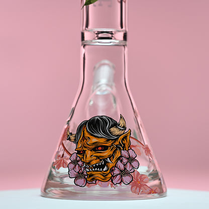 16" Cherry Blossom Beaker Bong – Japanese-Inspired Design