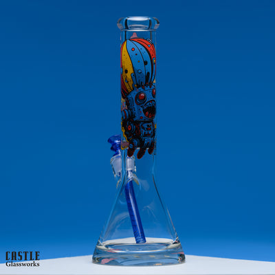 14-Inch Retro Robot Beaker Bong – 9mm Thick Glass