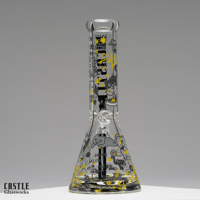 12” Kitty Cat Beaker Bong – 9mm Thick Glass