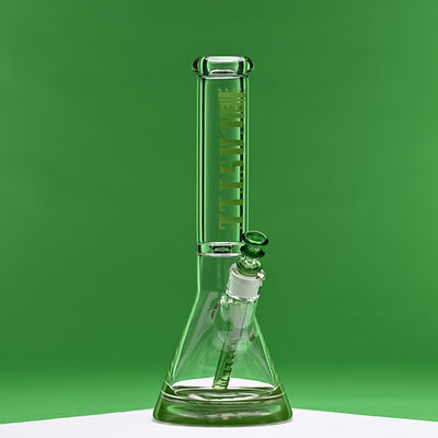 14" 9mm Beaker Bong with Colored Logo