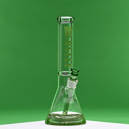 14" Premium Beaker Bong – 9mm Thick Glass with Colored Logo