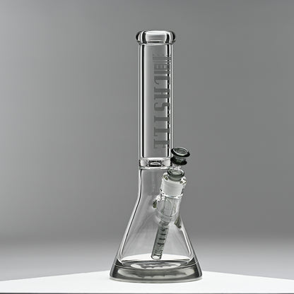 14" Premium Beaker Bong – 9mm Thick Glass with Colored Logo