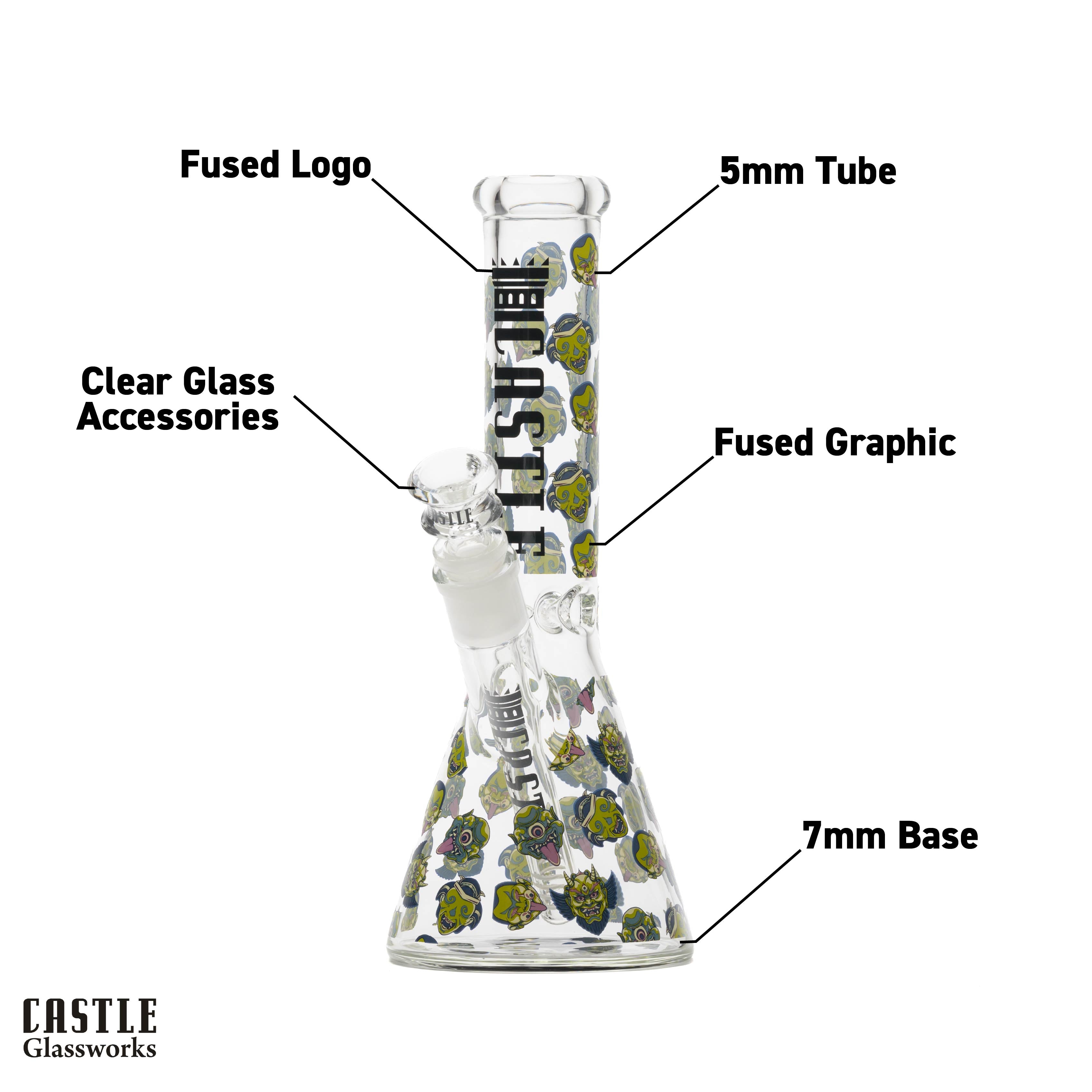 10" Mask Beaker Bong - 5mm Thick Glass