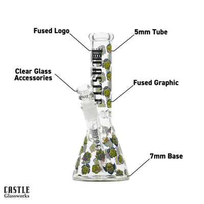 10" Mask Beaker Bong - 5mm Thick Glass
